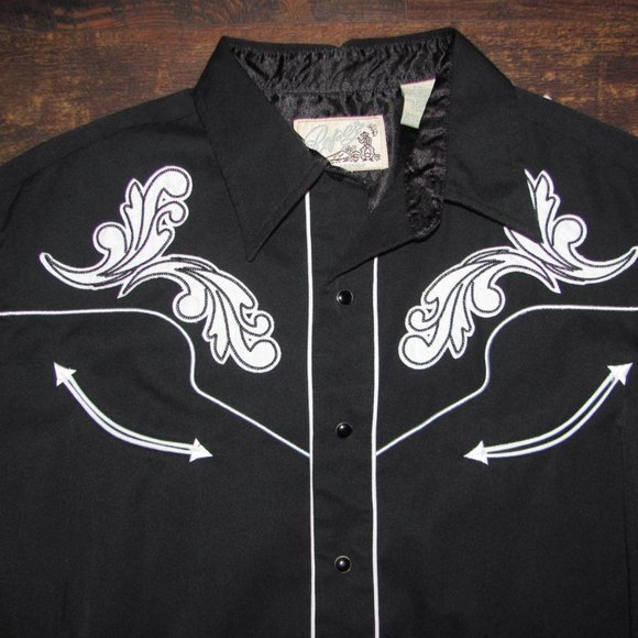 Roper Western Riding Shirt Men's Size Large Pearl Button Up Shirt Embroidered - Picture 7 of 10
